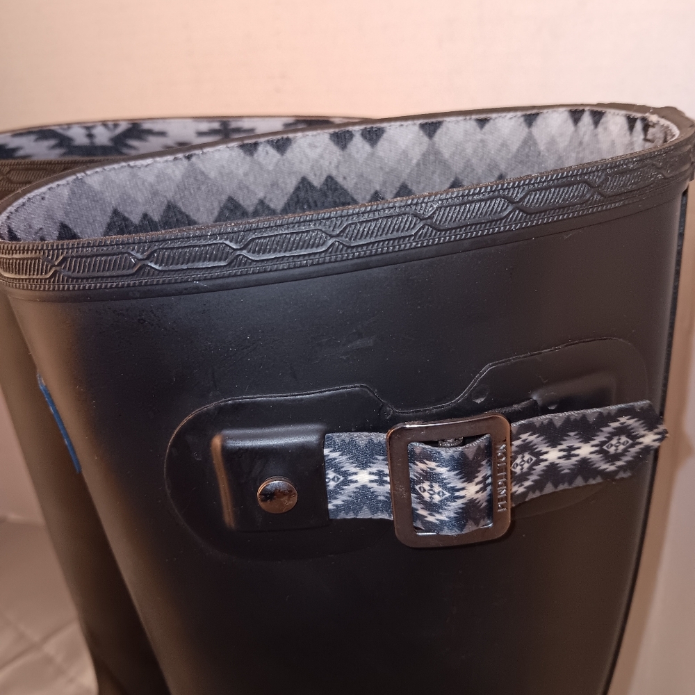 Pendleton Black Matte Rubber Boots 7M - Picture 4 of 10